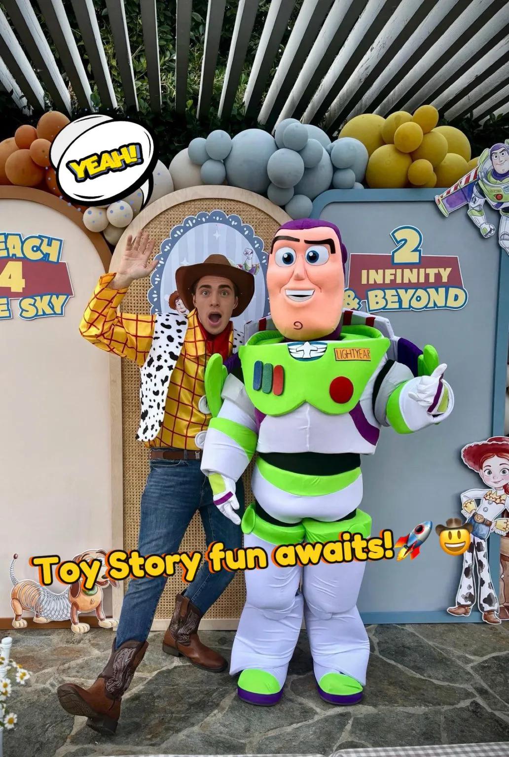 Mascot character with an entertainment host